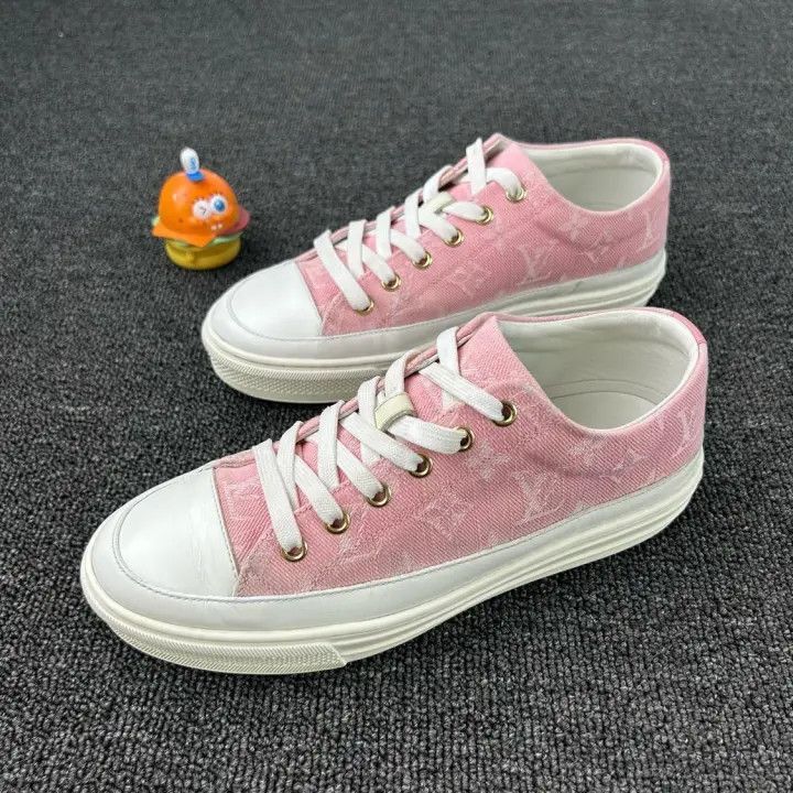 Louis Vuitton Louis Vuitton Pink Stellar Canvas Sneakers -2508 Size US 6 / IT 36 - 1 Thumbnail