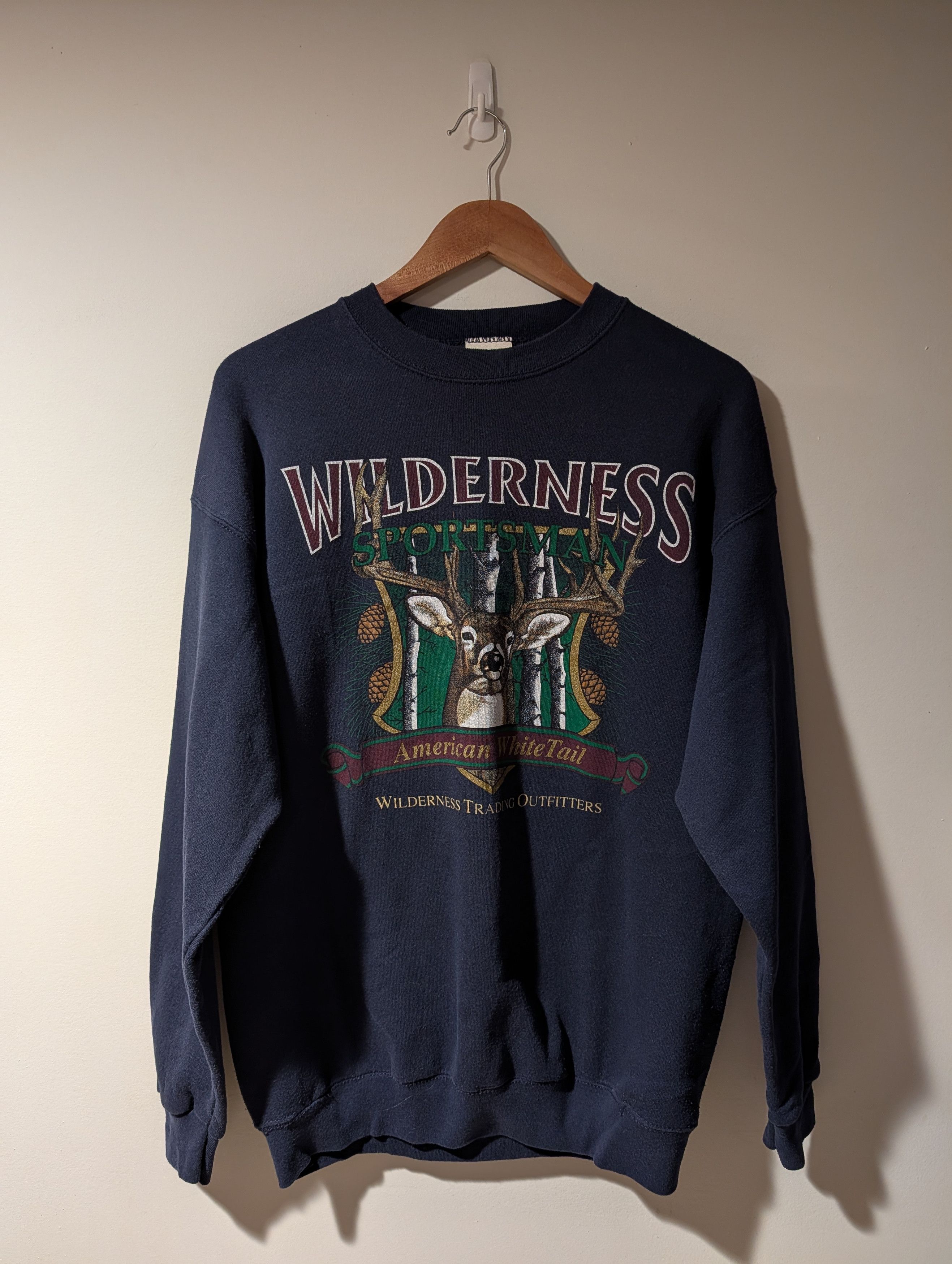 Vintage Vintage 90s Wilderness Sportsman Deer Animal Sweatshirt Size US L / EU 52-54 / 3 - 1 Thumbnail
