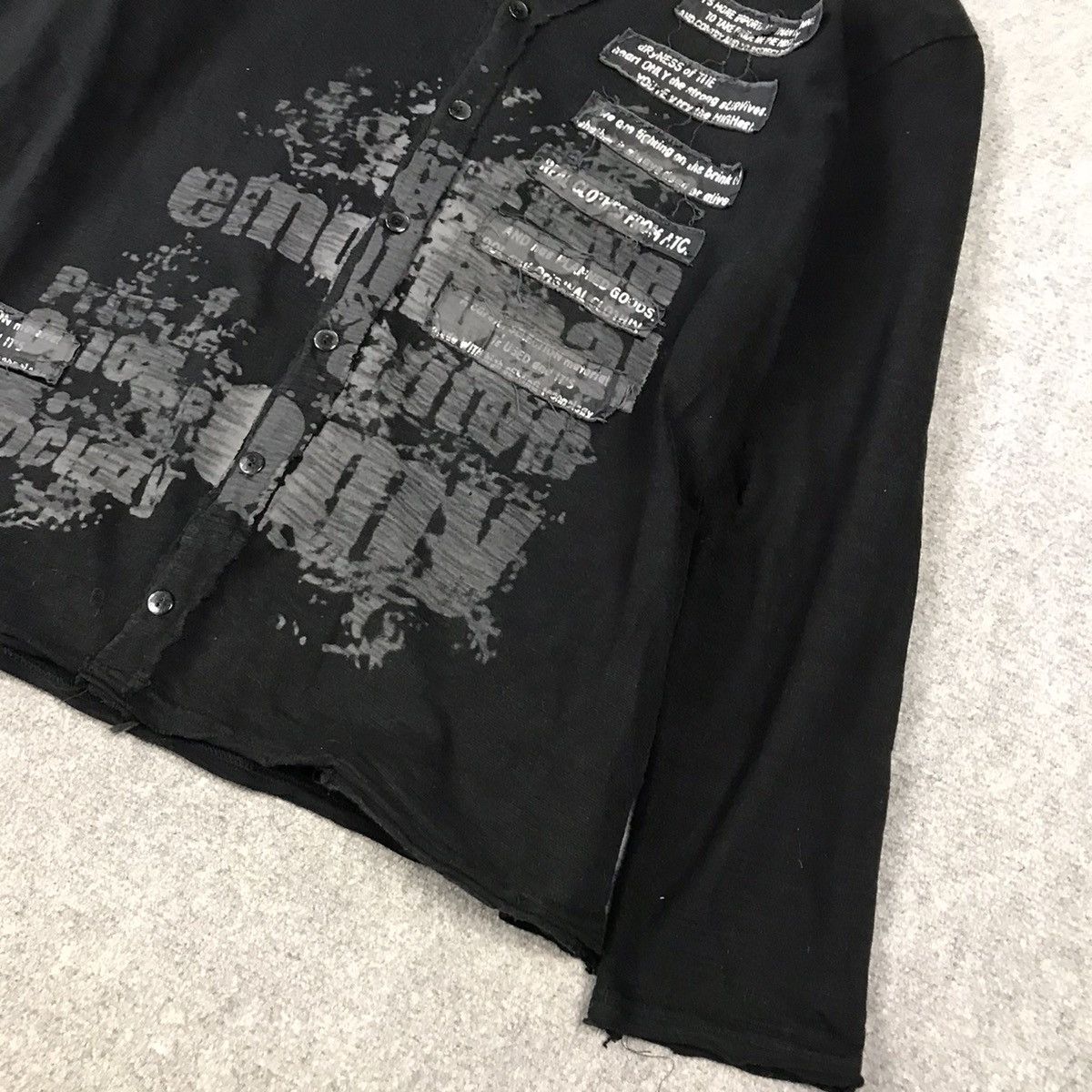 If Six Was Nine IN THE ATTIC PATCHWORK BLACK CARDIGAN PUNK JAPAN JACKET Size US L / EU 52-54 / 3 - 5 Thumbnail