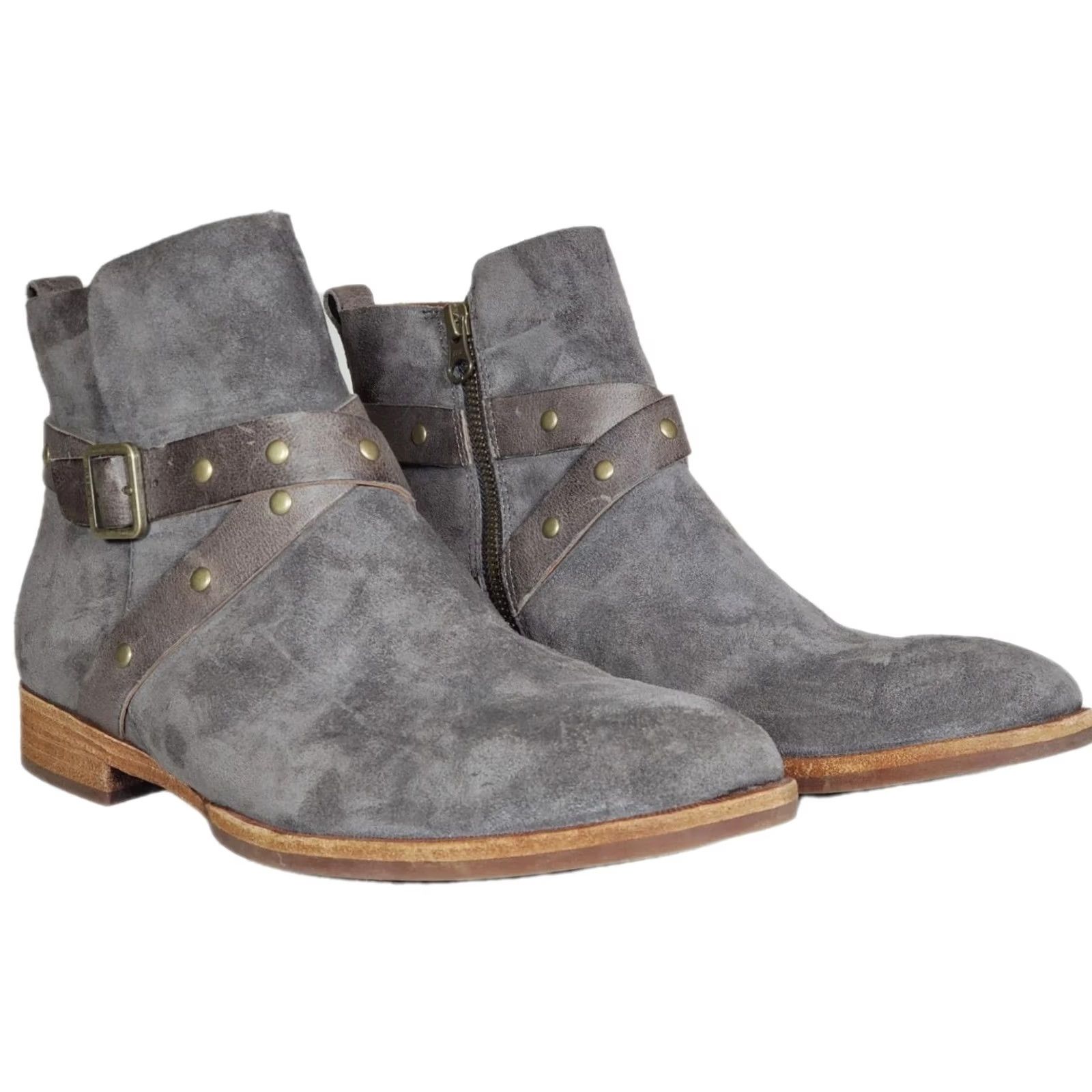 Vintage Kork Ease Kanai Boots K69038 Gray Suede Leather Side Zip Ankle Womens US 9.5 M Size US 10 / IT 40 - 2 Thumbnail