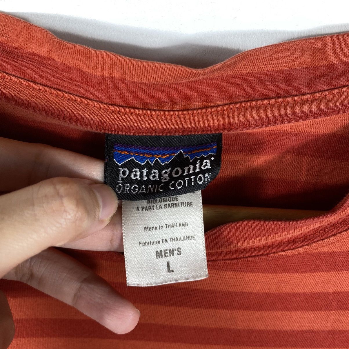Patagonia Vintage 00's PATAGONIA Small Logo Red Striped Tee Shirt Size US L / EU 52-54 / 3 - 6 Thumbnail
