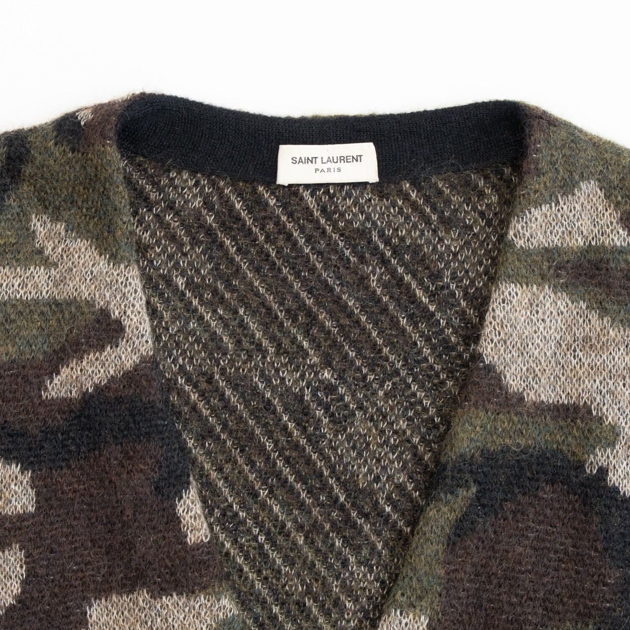 Saint Laurent Paris Saint Laurent Mohair Camo Cardigan Size US XS / EU 42 / 0 - 3 Thumbnail