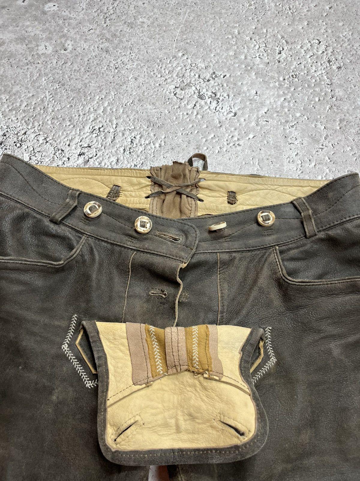 Leather Vintage Country Maddox Lederhosen Leather Shorts Bavarian 40 Size US 32 / EU 48 - 6 Thumbnail