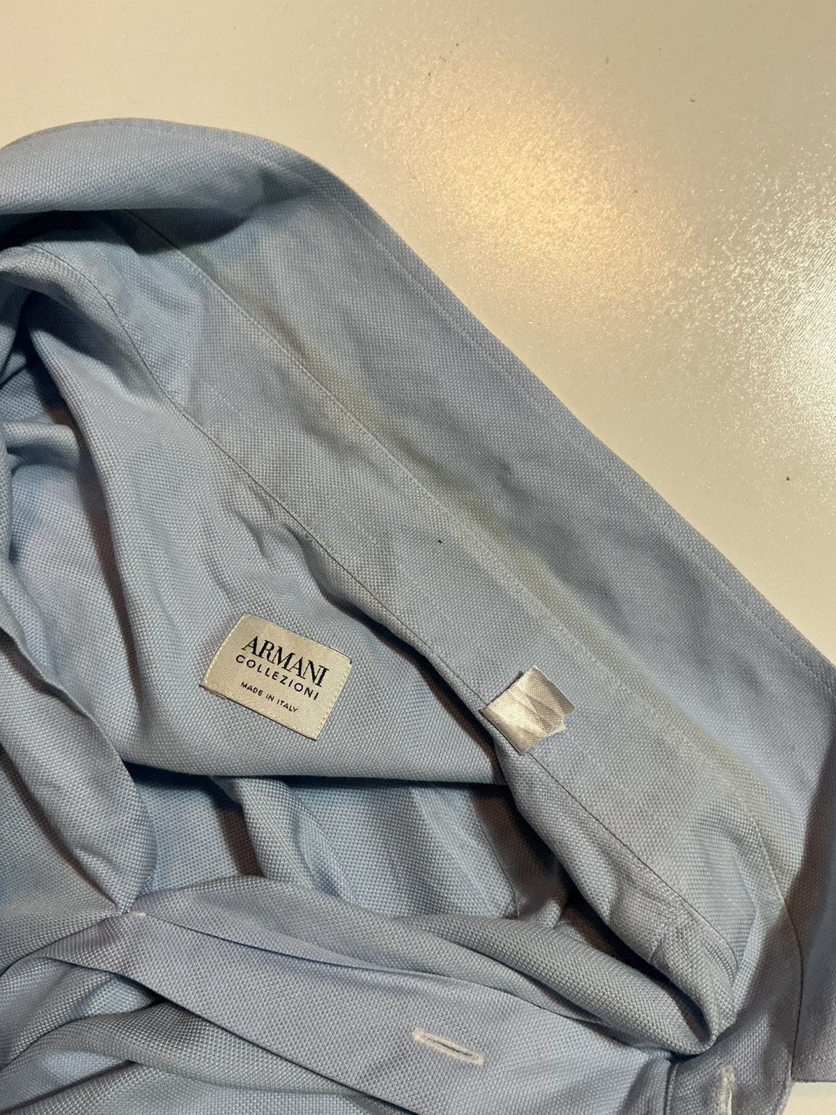 Armani Collezioni Armani Collezioni Made In Italy Blue Button Dress Shirt Size US XL / EU 56 / 4 - 10 Thumbnail