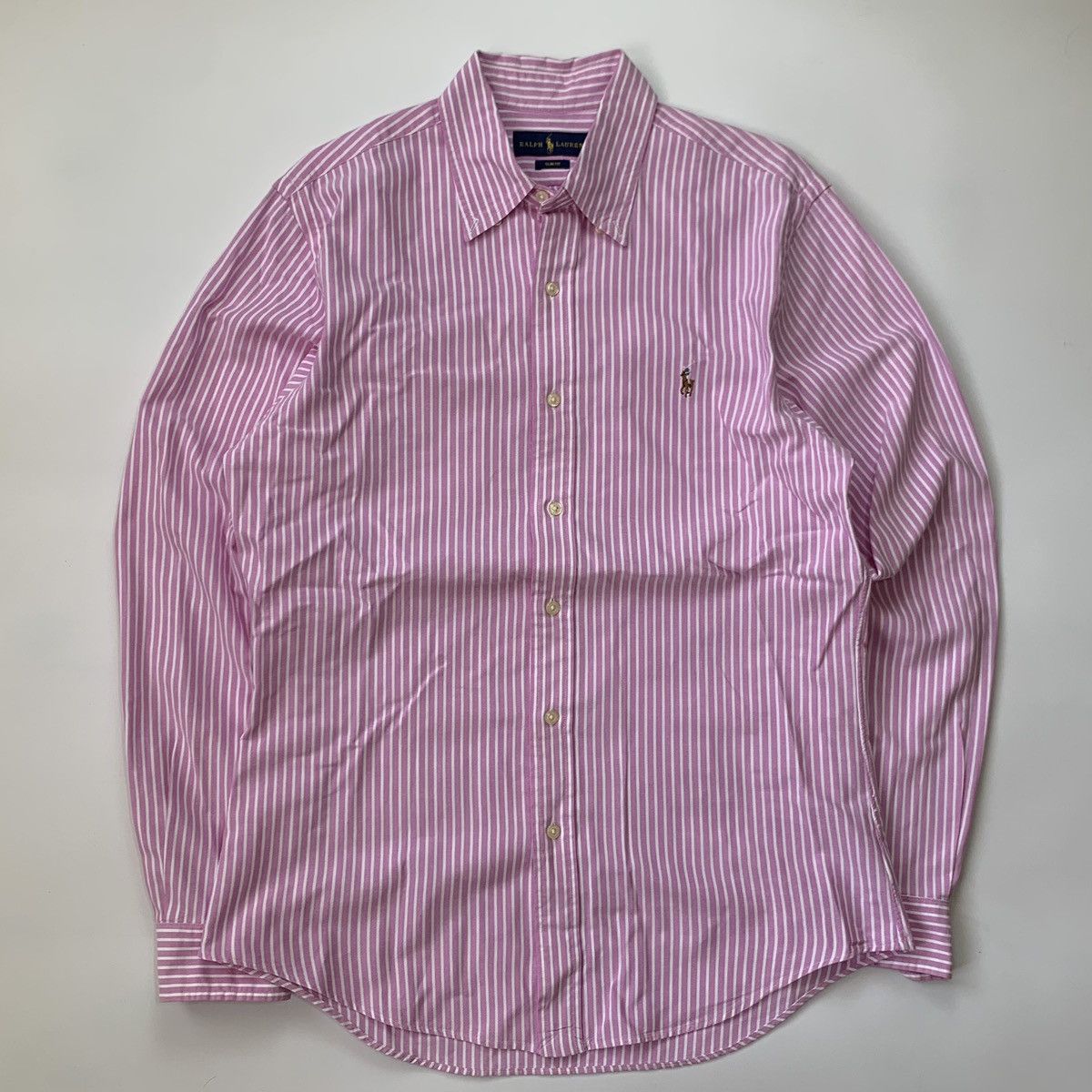 Ralph Lauren Polo Ralph Lauren Pink Striped Shirt Vintage Elegant Basic Size US M / EU 48-50 / 2 - 1 Thumbnail