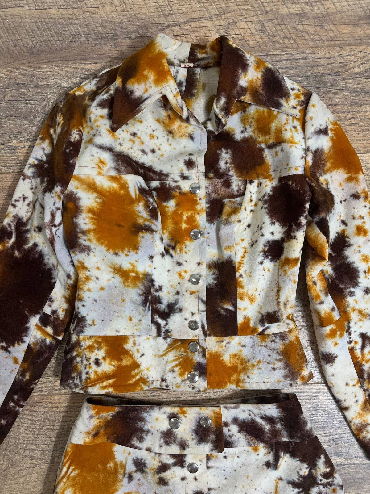 Japanese Brand Vintage Cow Print Acid Wash Denim Mini Skirt & Jacket Set S Size XS / US 0-2 / IT 36-38 - 11 Thumbnail