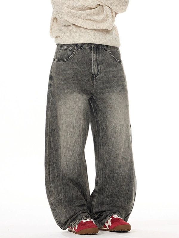Vintage American retro distressed loose scimitar washed jeans Size US 32 / EU 48 - 2 Thumbnail
