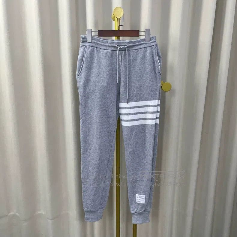 Thom Browne Thom Browne size 1 Gray Four-Stripe Long Pants Size US 28 / EU 44 - 1 Thumbnail