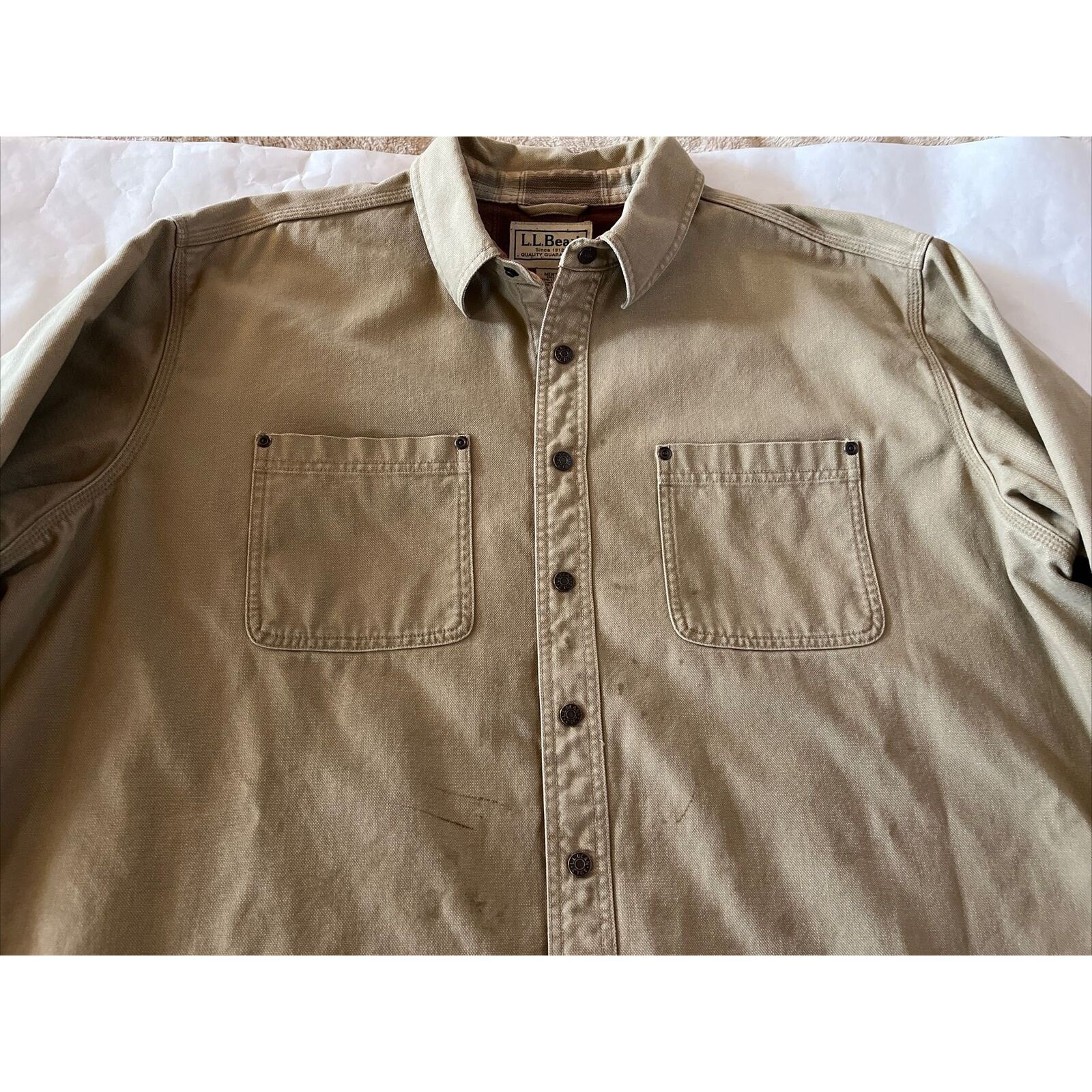L.L. Bean LL Bean Vintage Men’s XXLT Brown Canvas Snap Shacket Jacket Size US XXL / EU 58 / 5 - 5 Thumbnail