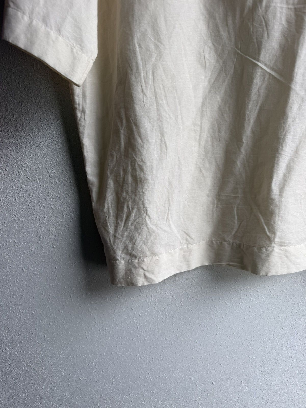 Maison Margiela Maison Margiela S/S 2022 Linen Blend Camp Collar Shirt Beige Size US L / EU 52-54 / 3 - 14 Thumbnail