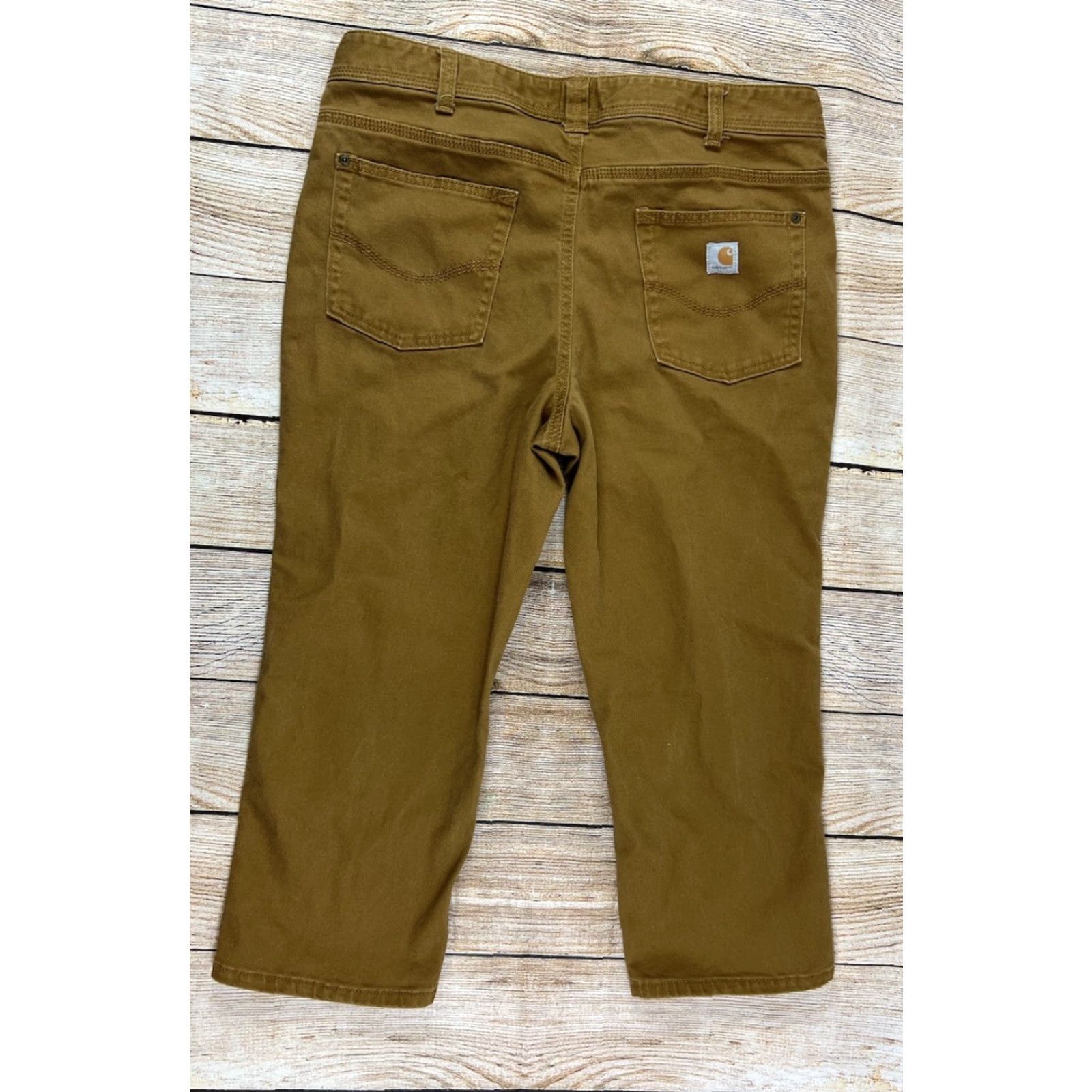 Carhartt Carhartt Women’s Jeans Capri Crop 14 Brown Dark 101098 Crop Width Classic Waist 35in Regular Small Flaw Pre Owned Size 36" / US 14 / IT 50 - 2 Thumbnail