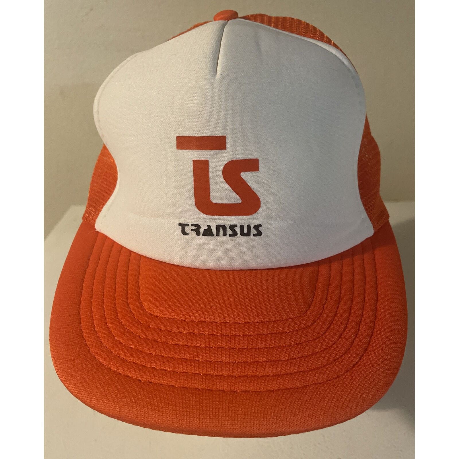 image of Vintage Transus Transport Ts Trucker Hat Cap Mesh Snapback F in Orange/White, Men's