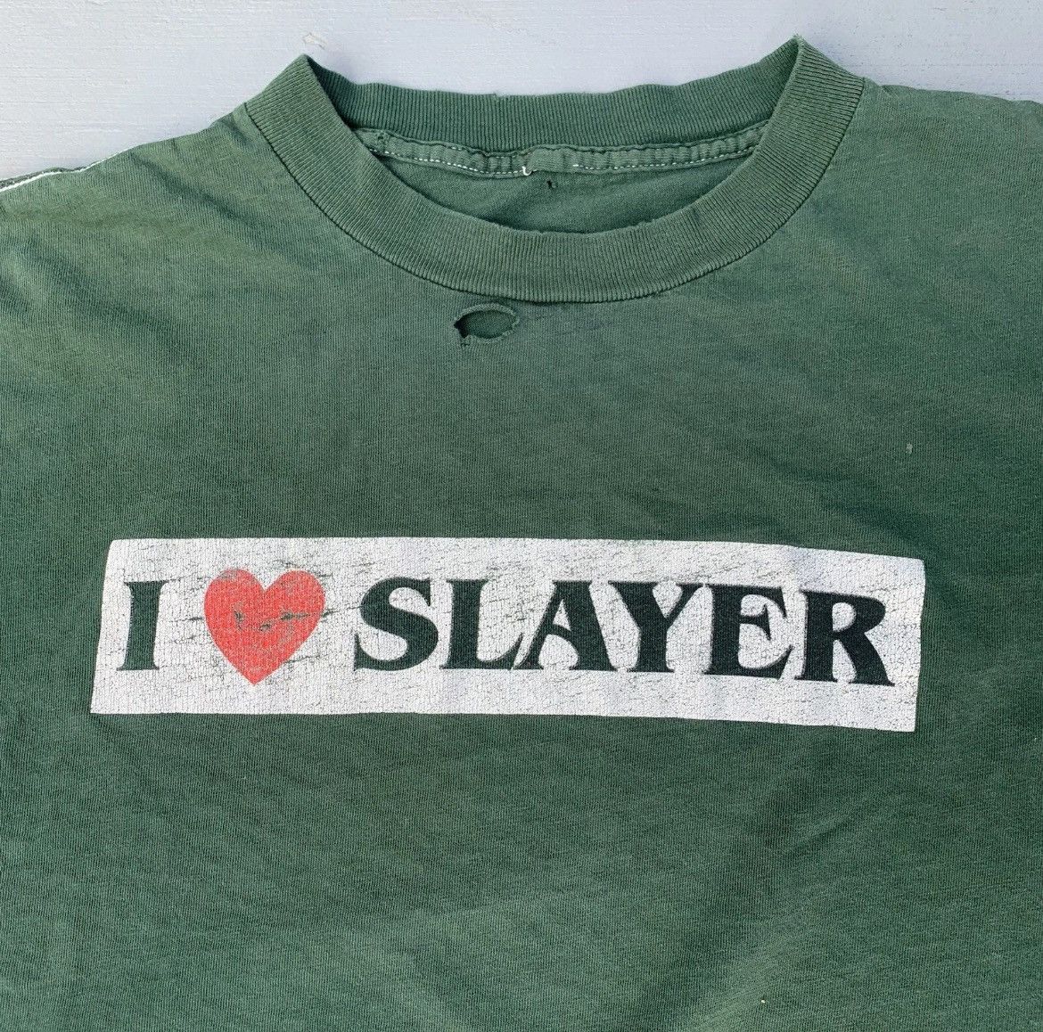 World Industries 1992 World Industries “I Love Slayer” T Shirt Size XL. RARE Size US XL / EU 56 / 4 - 5 Thumbnail