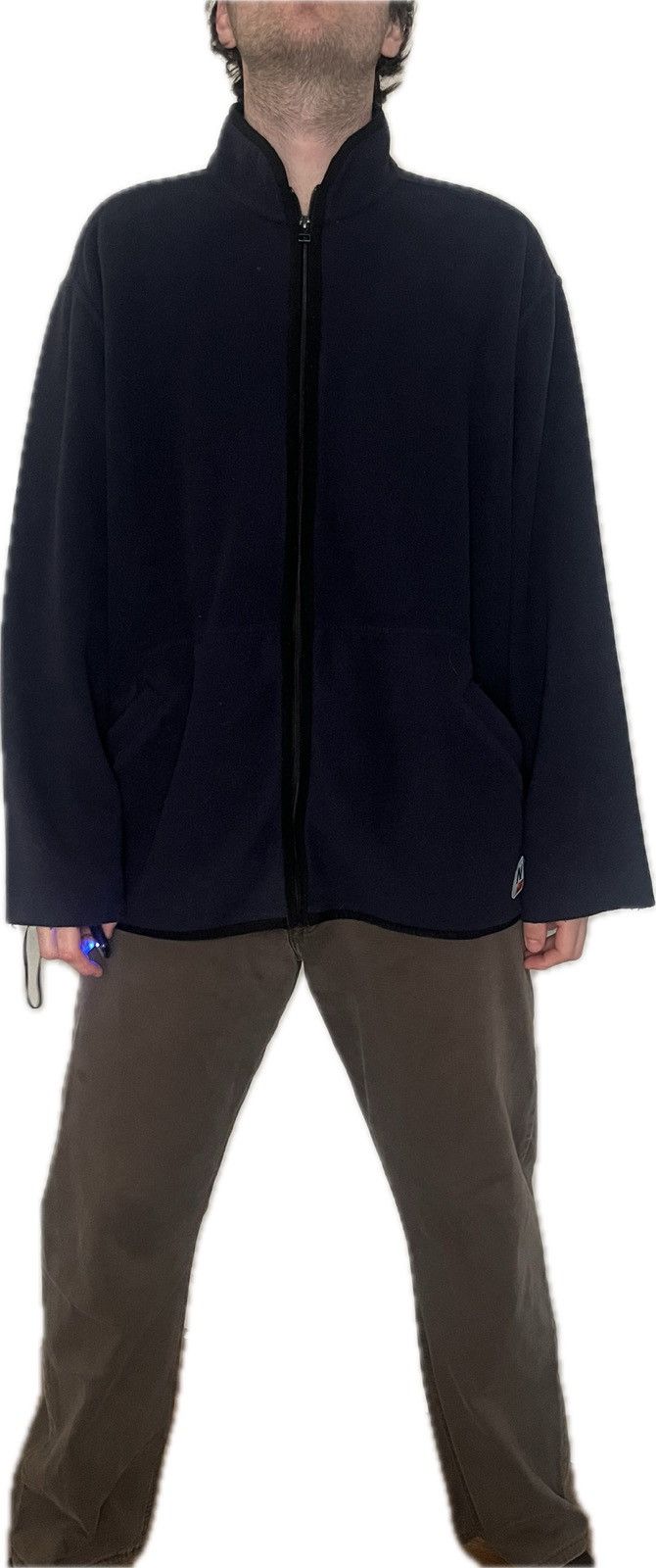 Nike × Vintage Vintage Y2K 90/2000s Nike Fleece Zip Up Jacket Navy Size XL Size US XL / EU 56 / 4 - 8 Thumbnail
