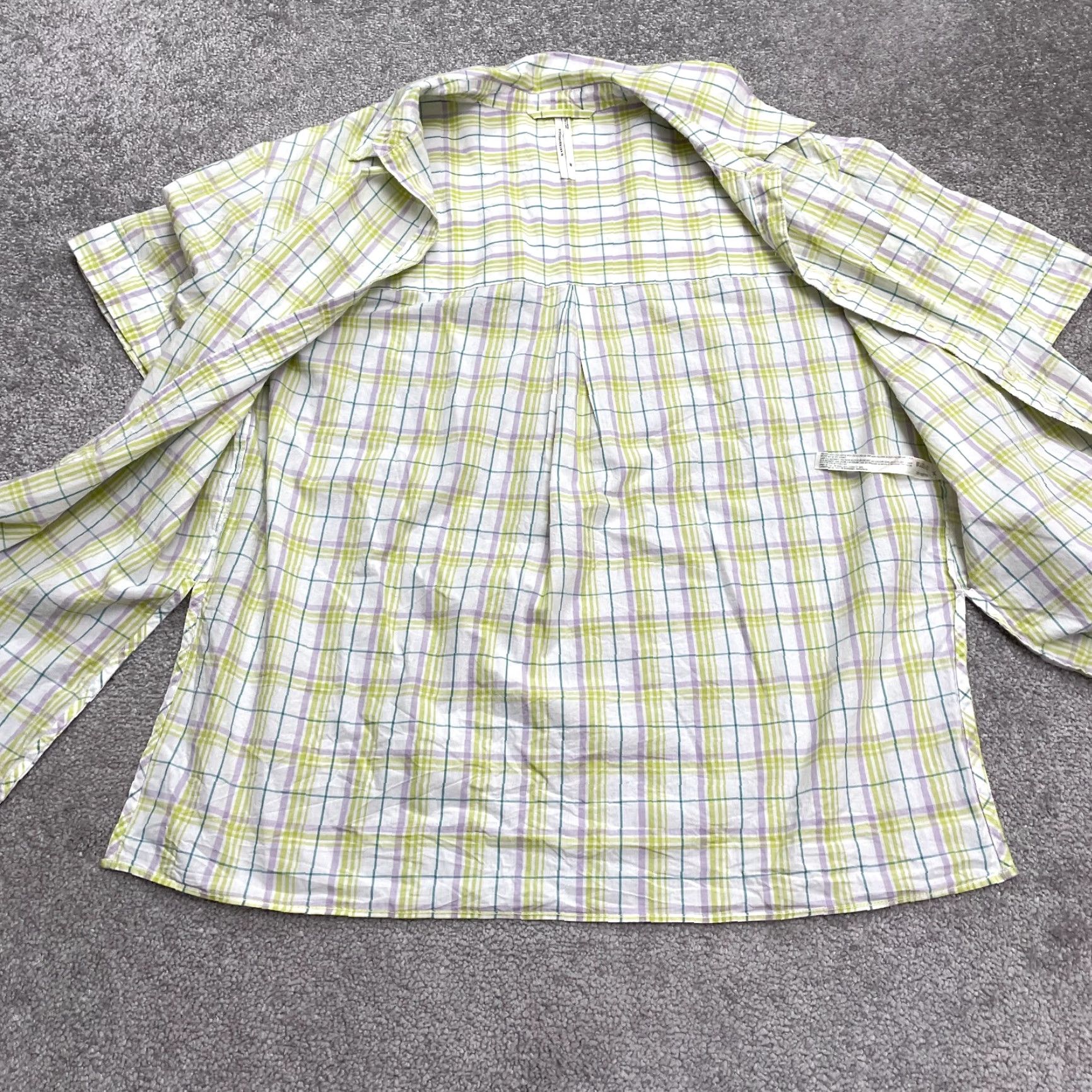 Anthropologie VINTAGE Anthropologie Women's XS Pastel Plaid Button-Down Shirt Casual Summer Spring Fall Oversized Size XS / US 0-2 / IT 36-38 - 4 Thumbnail