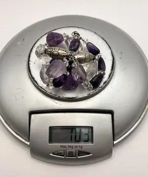 Jewelry Vintage Sterling Silver 925 Necklace Beads Natural Amethyst Size ONE SIZE - 3 Thumbnail