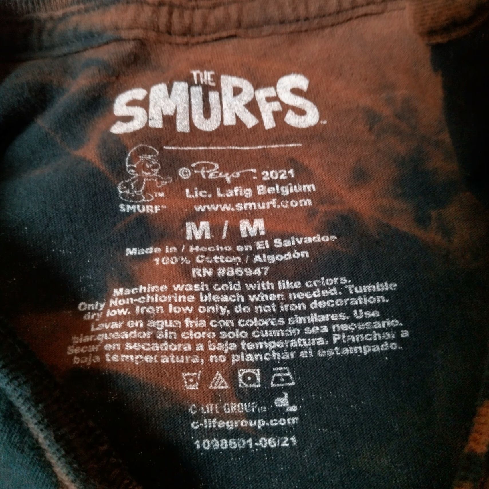 Vintage VINTAGE The Smurfs Shirt Medium Lazy Smurf Black Bleach Dye TV Cartoon Reworked Size US M / EU 48-50 / 2 - 6 Thumbnail