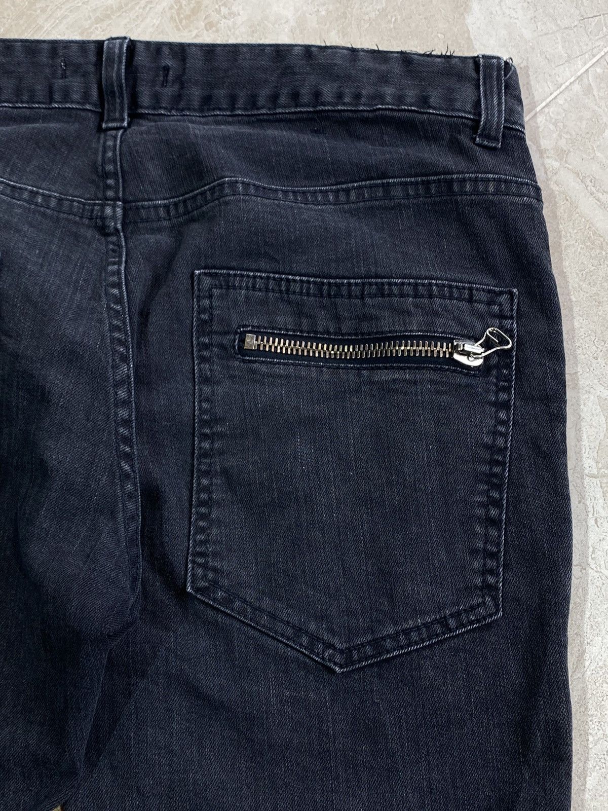 Balmain Balmain Washed Grey Denim Skinny Biker Jeans Size 36" / US 14 / IT 50 - 4 Thumbnail
