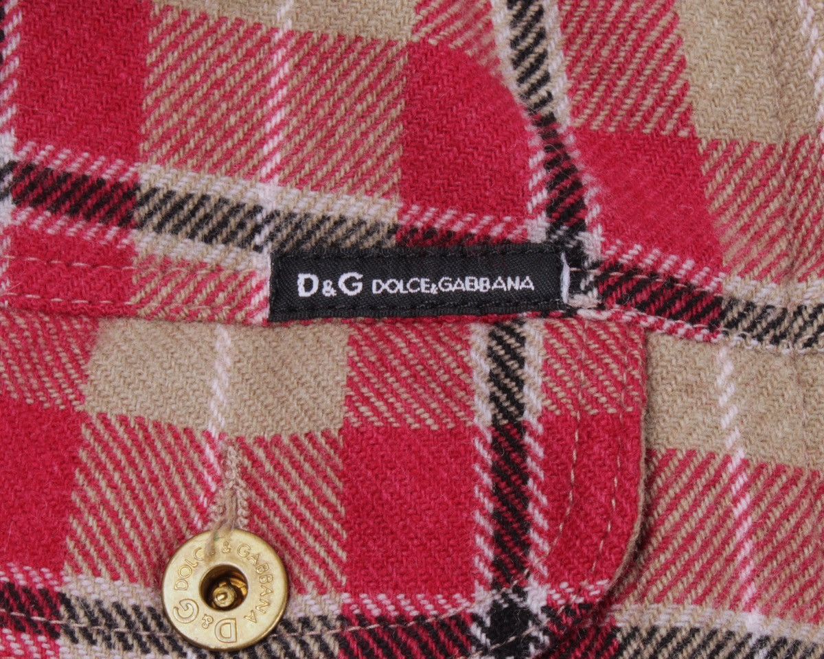 Designer × Dolce & Gabbana × Vintage DOLCE GABBANA Vintage Wool Plaid Check Cropped Button Jacket Size S / US 4 / IT 40 - 9 Thumbnail