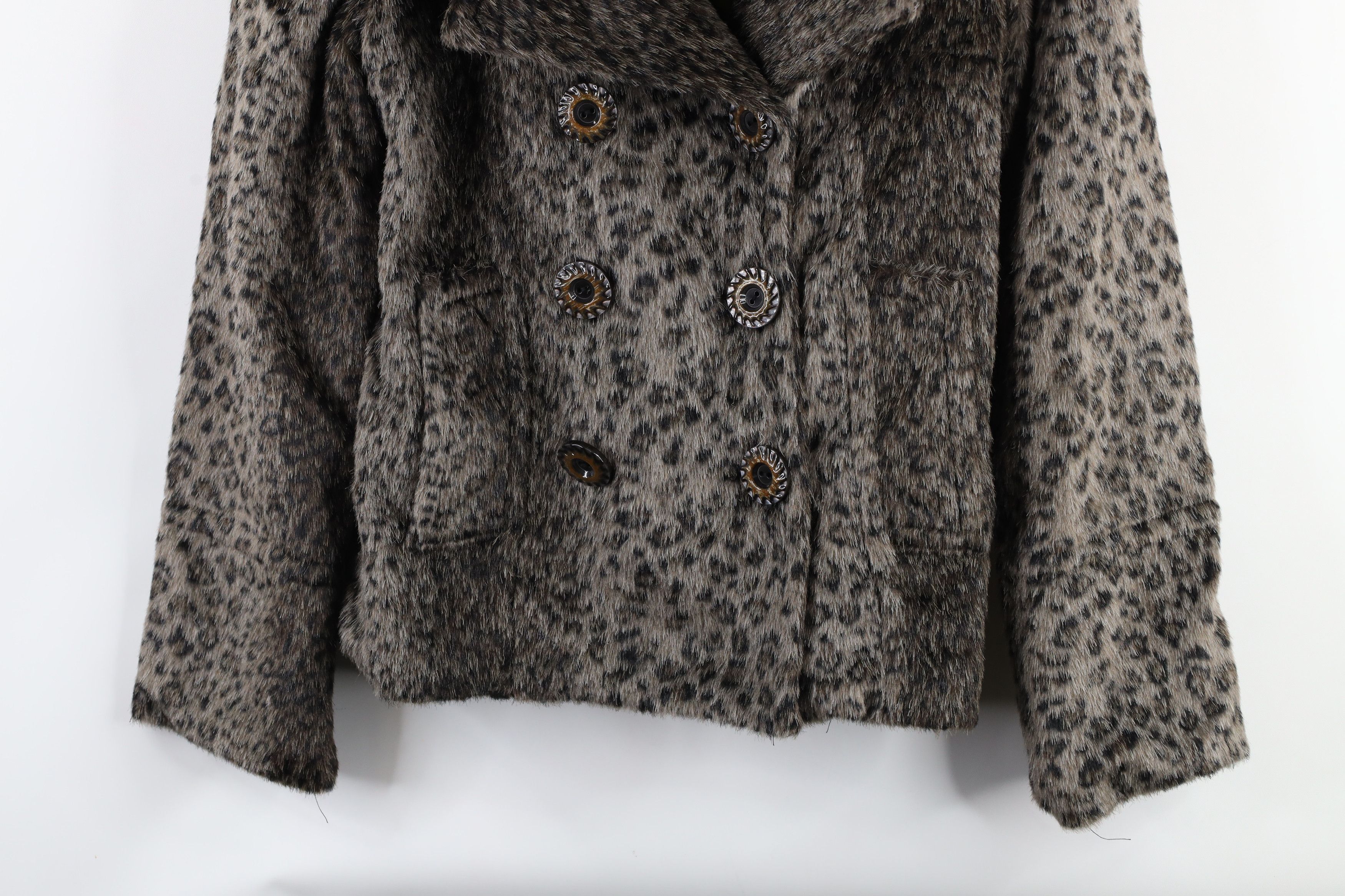 BKE × Vintage Buckle BKE Fur Double Breasted Peacoat Jacket Leopard Print Size M / US 6-8 / IT 42-44 - 3 Thumbnail