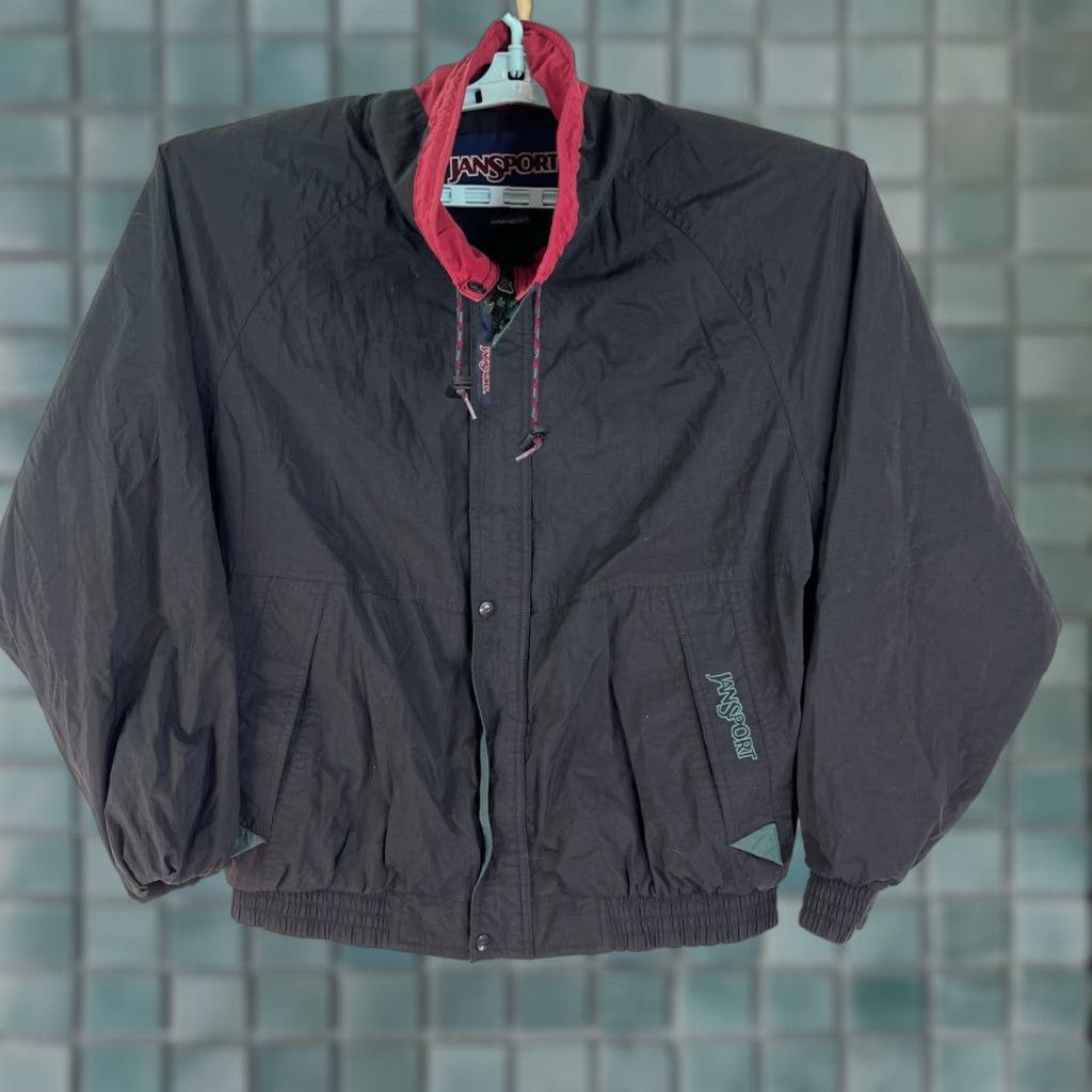 Jansport VINTAGE JANSPORT Windbreaker Jacket Mens Size M 100% Nylon Full Zip Black 90s Theme Clothing Size US M / EU 48-50 / 2 - 1 Thumbnail