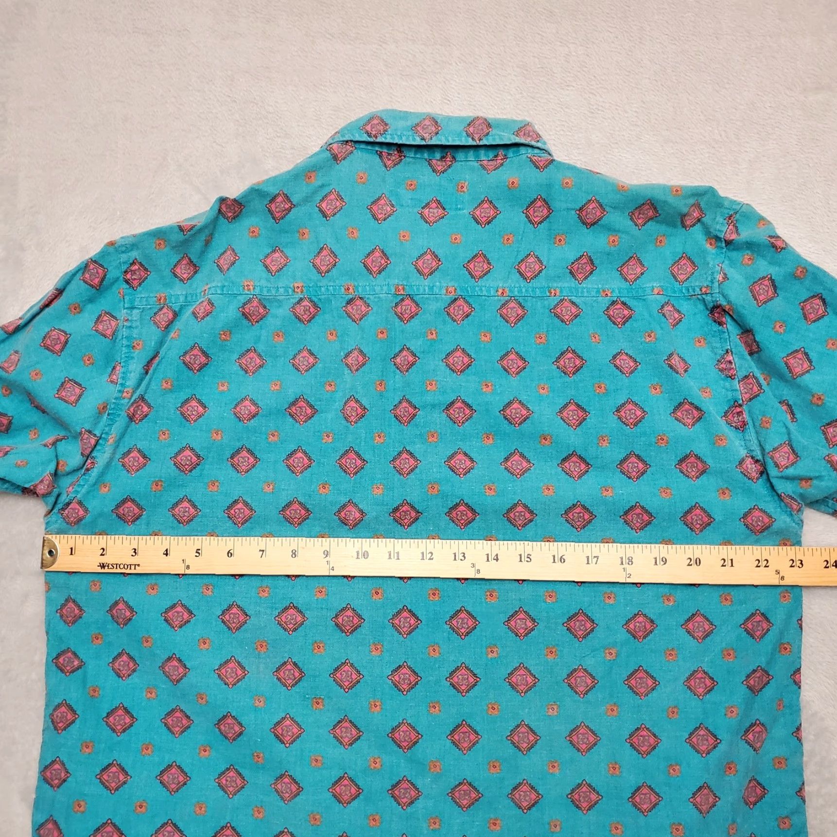 Vintage VINTAGE Tomato Streetwear Shirt Mens Large Green Geometric 100% Cotton 90s Y2K Polo Casual Mens Size US L / EU 52-54 / 3 - 5 Thumbnail
