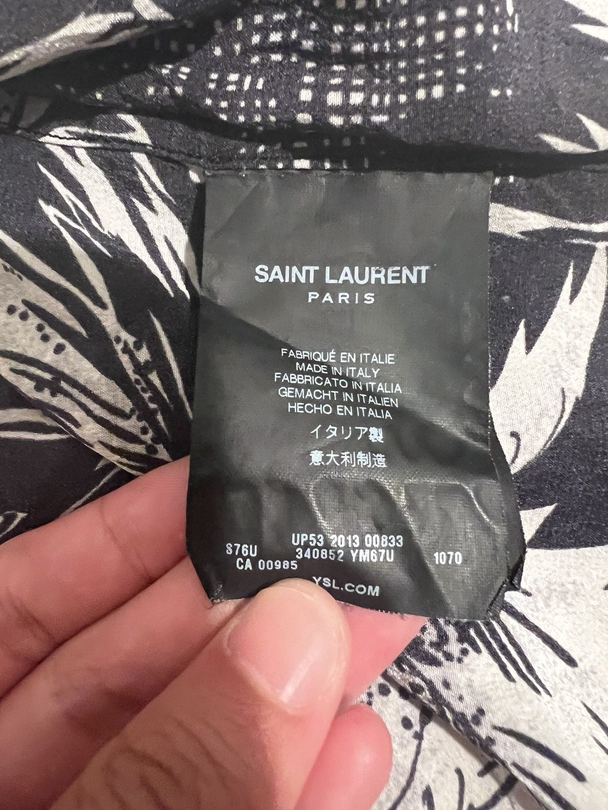 Saint Laurent Paris Saint Laurent Black Hawaiian Shirt SS14 Size US S / EU 44-46 / 1 - 5 Thumbnail