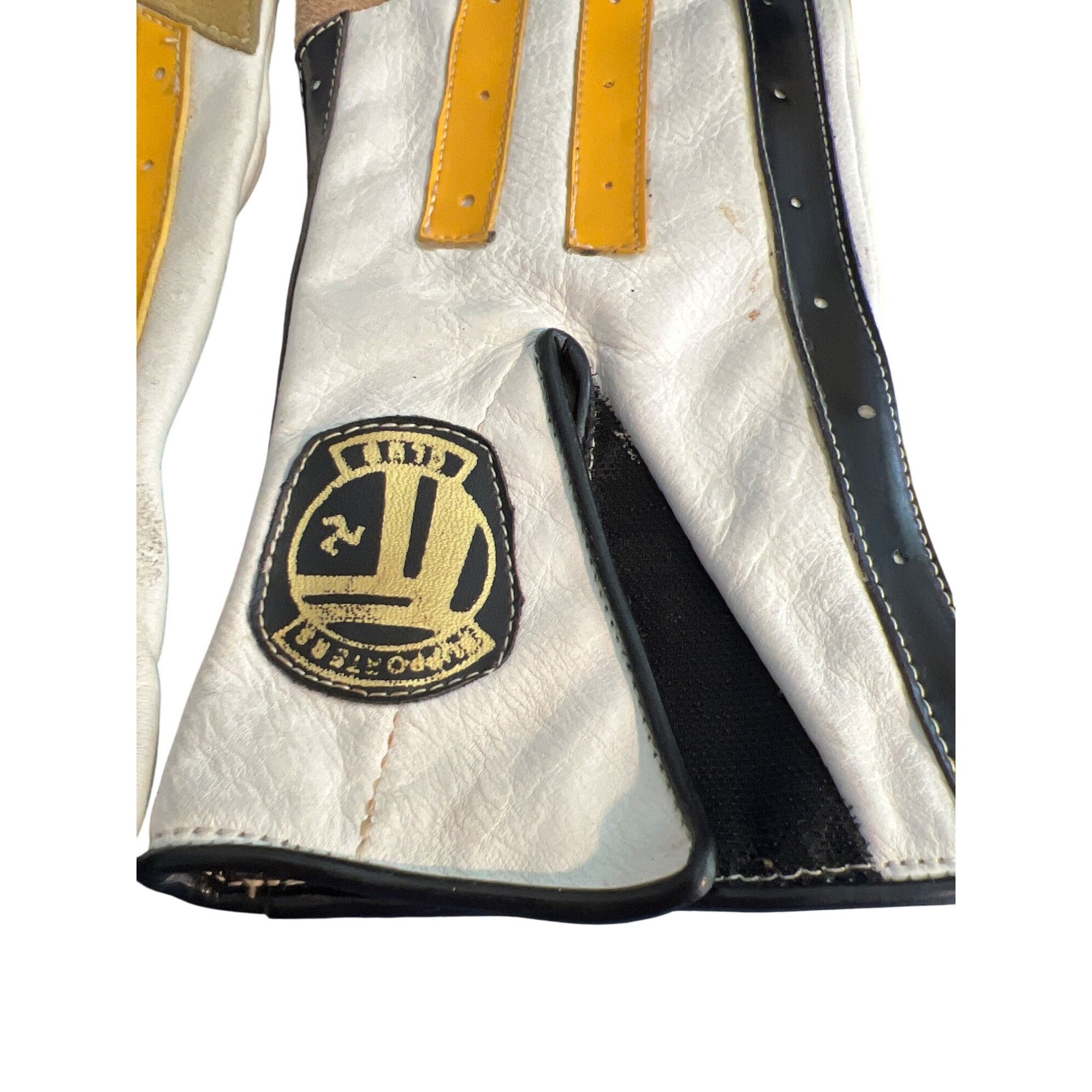 Other Vintage Supporters Club Leather Gloves White Black Yellow Ho Size ONE SIZE - 3 Thumbnail