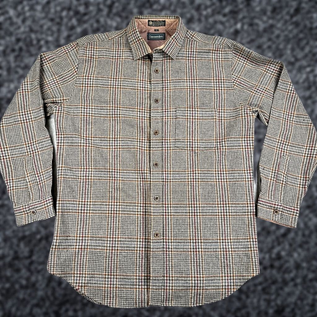 Vintage Christopher Hayes Shirt Mens L Gray Plaid Wool Lined Button Front Casual Size US L / EU 52-54 / 3 - 1 Thumbnail