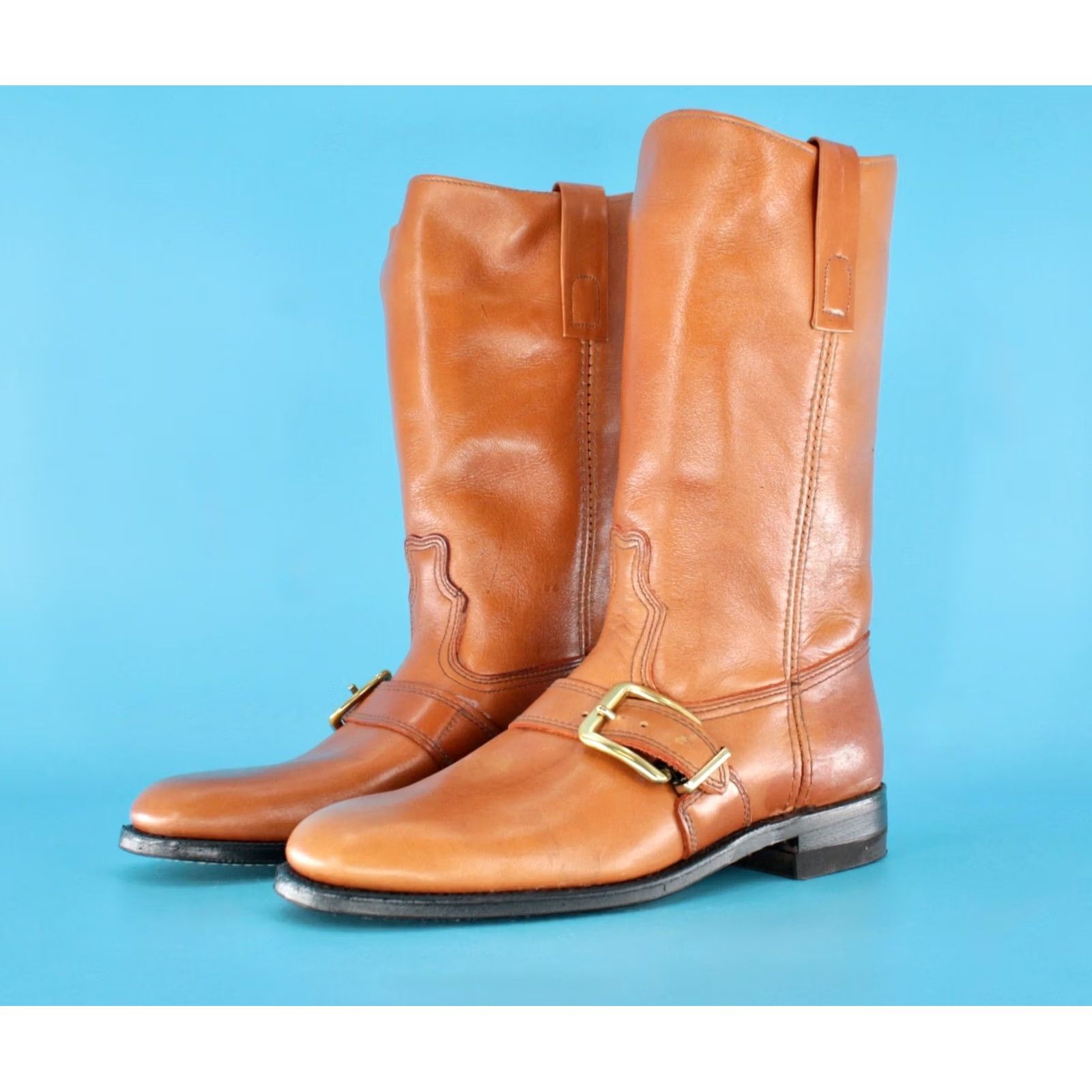 Vintage VINTAGE 70s Brown Dingo Boots Mens 8.5 B Engineer Biker 1970s Size US 9 / EU 42 - 3 Thumbnail