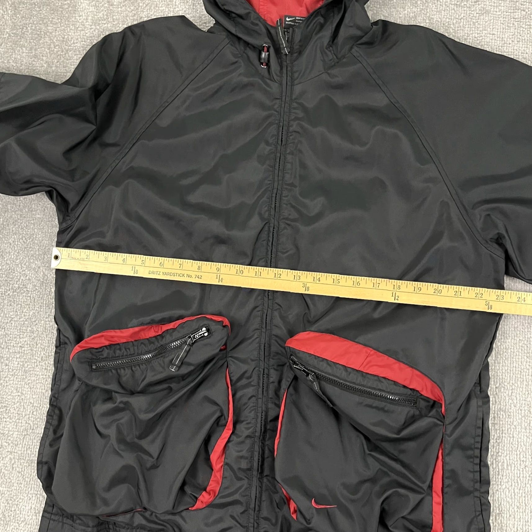 Nike VINTAGE Nike Jacket Mens S Black 3D Pocket Full Zip Hooded Full Zip Y2K | Outer Nylon | Regular Fit Size US S / EU 44-46 / 1 - 6 Thumbnail
