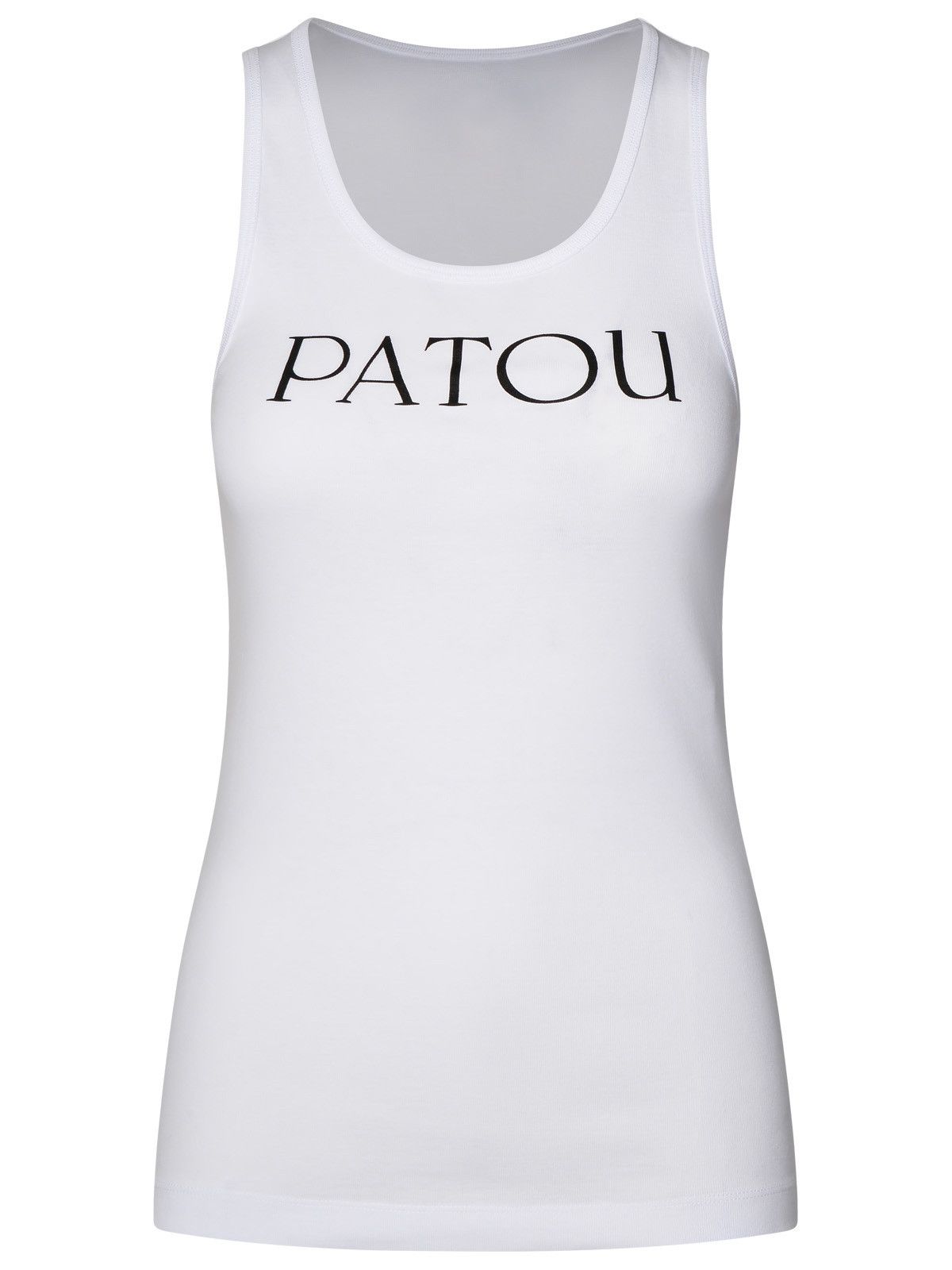 image of Patou White Cotton Tank Top, Women's (Size Small)