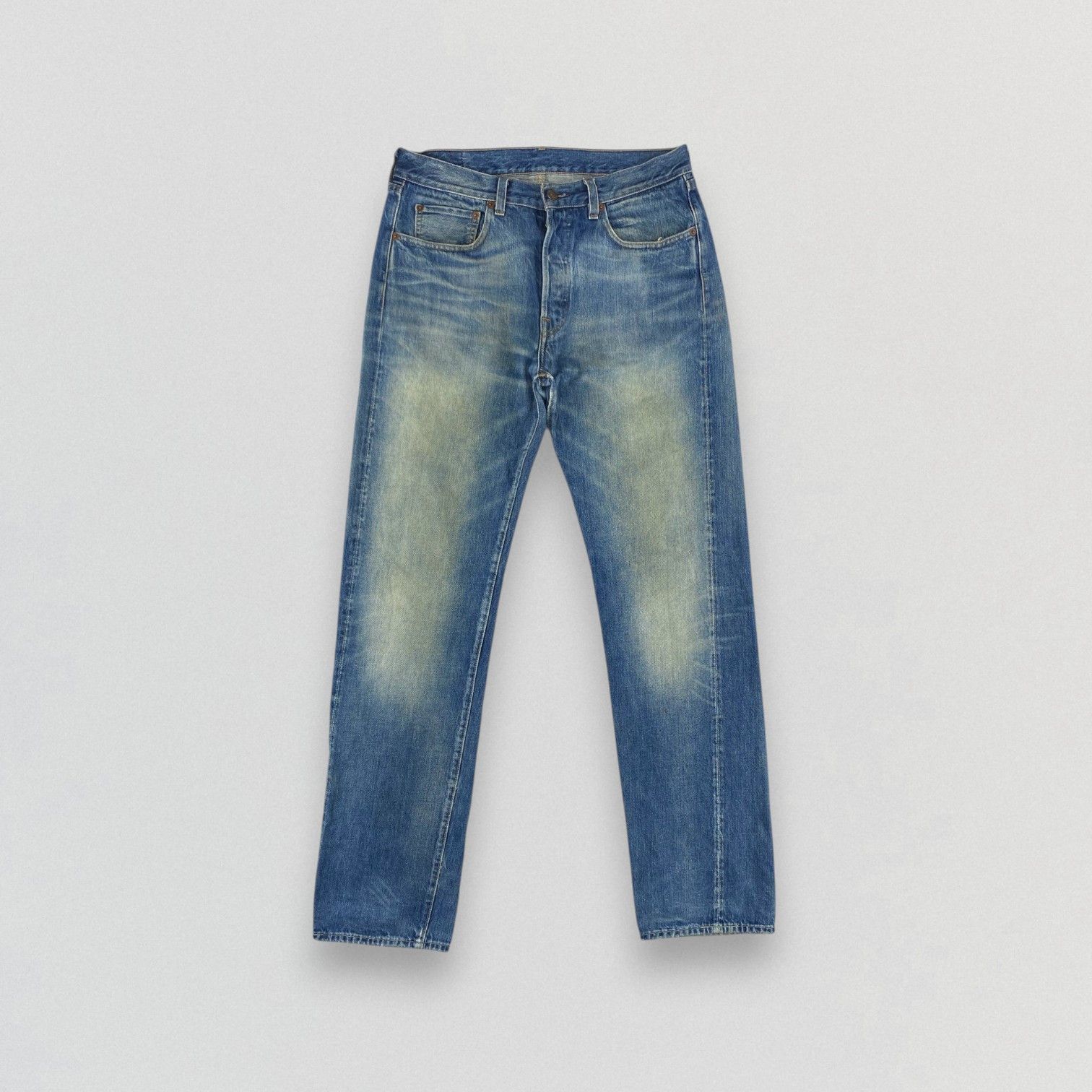 Levi's Vintage Levis 501 Redline Sun Fade Distress Denim KJ3471 Size US 33 - 1 Thumbnail
