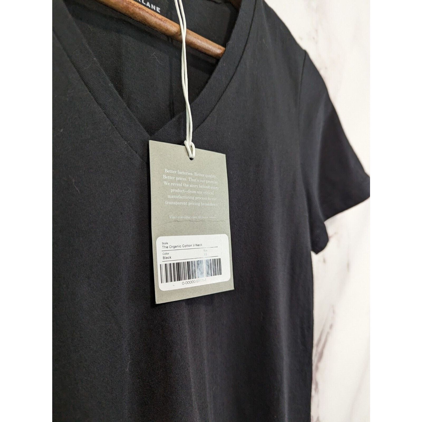 Everlane Everlane T Shirt Women XS Black V Neck Short Sleeve Organic Size XS / US 0-2 / IT 36-38 - 8 Thumbnail