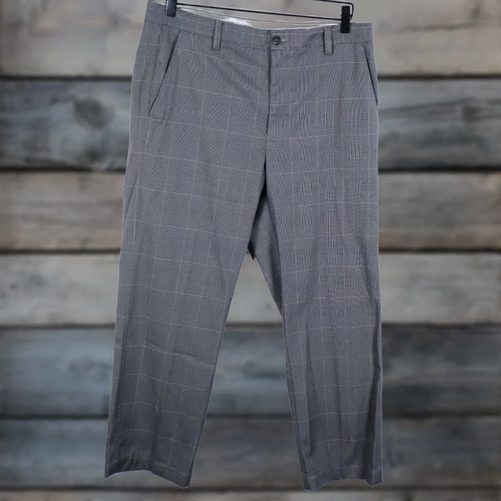 Footjoy FootJoy Pants Men's Gray Check Pattern Flat Front Golf 34 x 29 Size US 34 / EU 50 - 1 Thumbnail