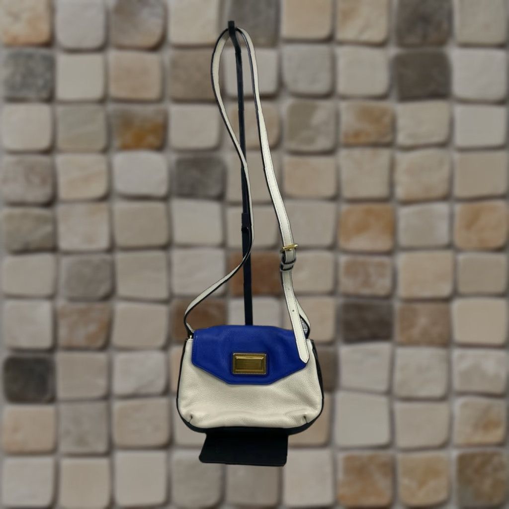 Marc By Marc Jacobs Bag Crossbody White Colorblock Leather Adjustable Strap Medium Women