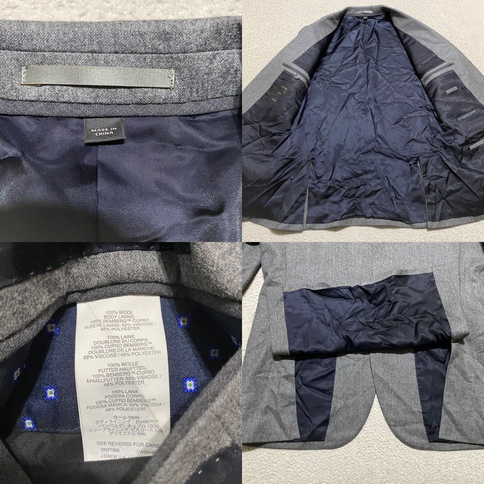 J.Crew J.CREW Blazer Mens 2 Button Wool Gray Ludlow 40R 100% Wool Solid Notch Lapel Double-Vented 2 Piece Regular Fit Casual Business Vintage No N/A Size 40R - 8 Thumbnail