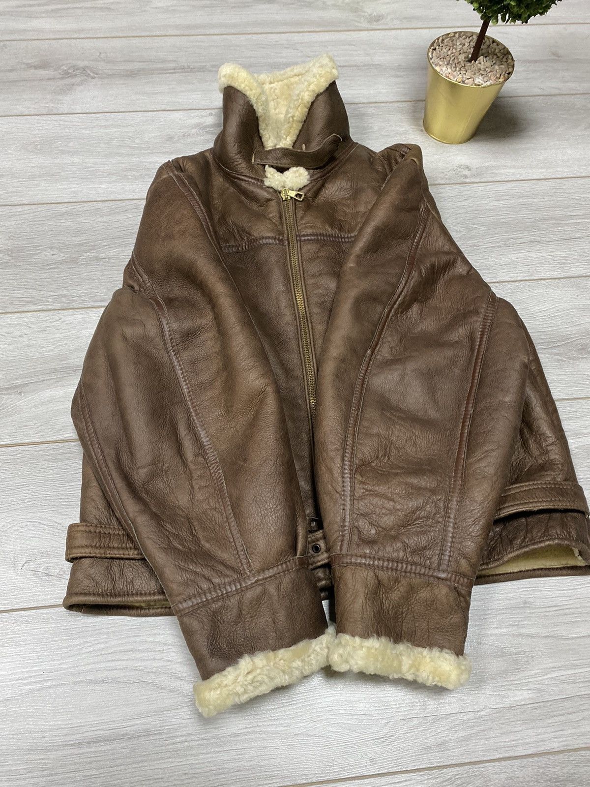Other 🔥SHEEPSKIN COAT LEATHER TYPE B-3 AVIATION JACKET Size US L / EU 52-54 / 3 - 10 Thumbnail