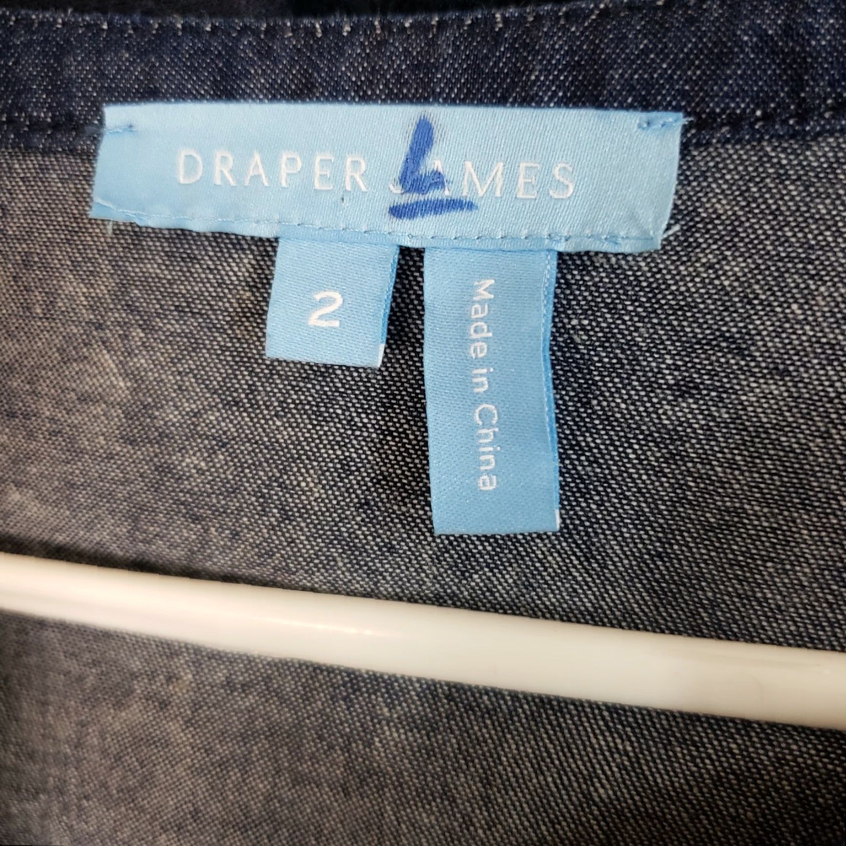 Vintage Draper James Womens Denim Dress Sz 2 Blue Ruffle Front Eyelet Bell Sleeves Shirt Adult Small White? Size XS / US 0-2 / IT 36-38 - 6 Thumbnail