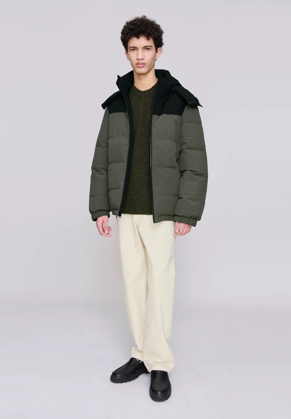A.P.C. o1mle1125 Chris Puffer Jacket in Noir/Green Size US XL / EU 56 / 4 - 2 Thumbnail