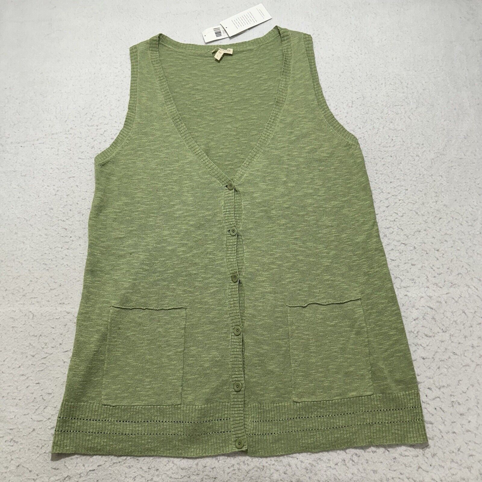 Eileen Fisher Eileen Fisher Large Linen Slub Cardigan Sweater Green Size L / US 10 / IT 46 - 1 Thumbnail