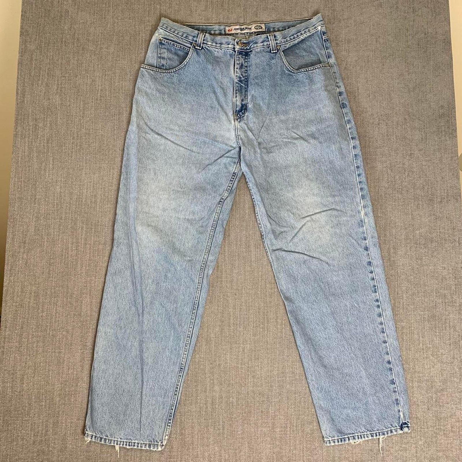 Anchor Blue Y2K Anchor blue Baggy Faded Denim Jeans Size US 39 - 3 Thumbnail