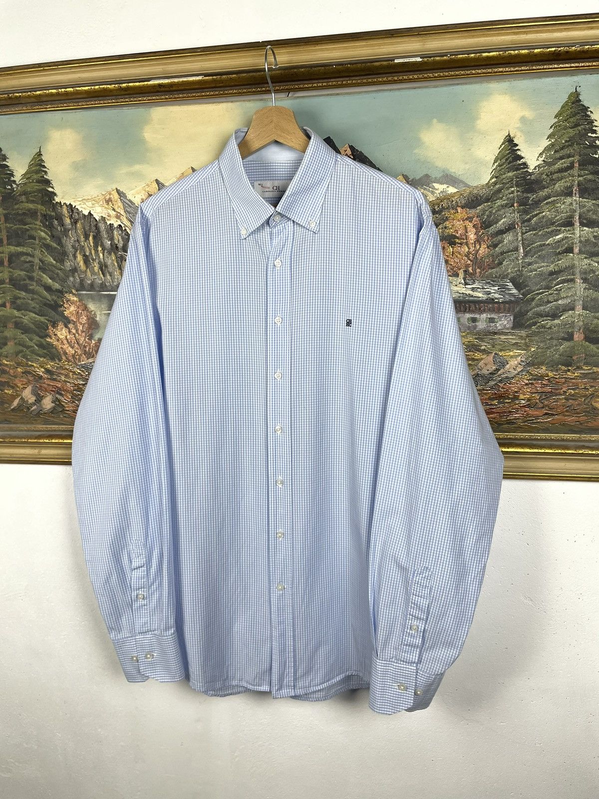 Carolina Herrera Carolina Herrera Blue Checkered Button Ups Shirt Old Money Size US XL / EU 56 / 4 - 2 Thumbnail