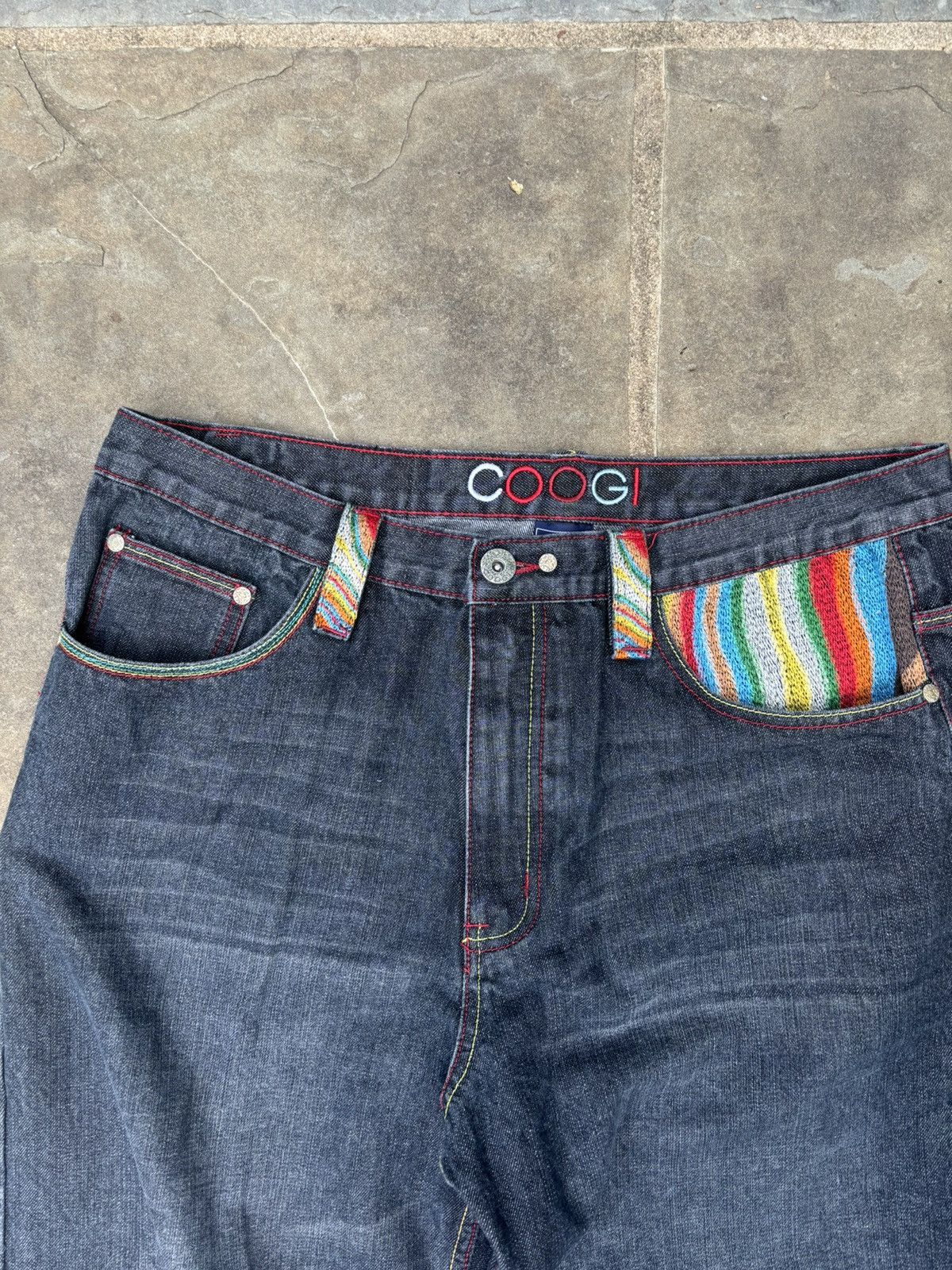 Coogi Coogi Vintage Rare Rainbow Embroidered Y2K Jnco baggy jeans Size US 36 / EU 52 - 5 Thumbnail