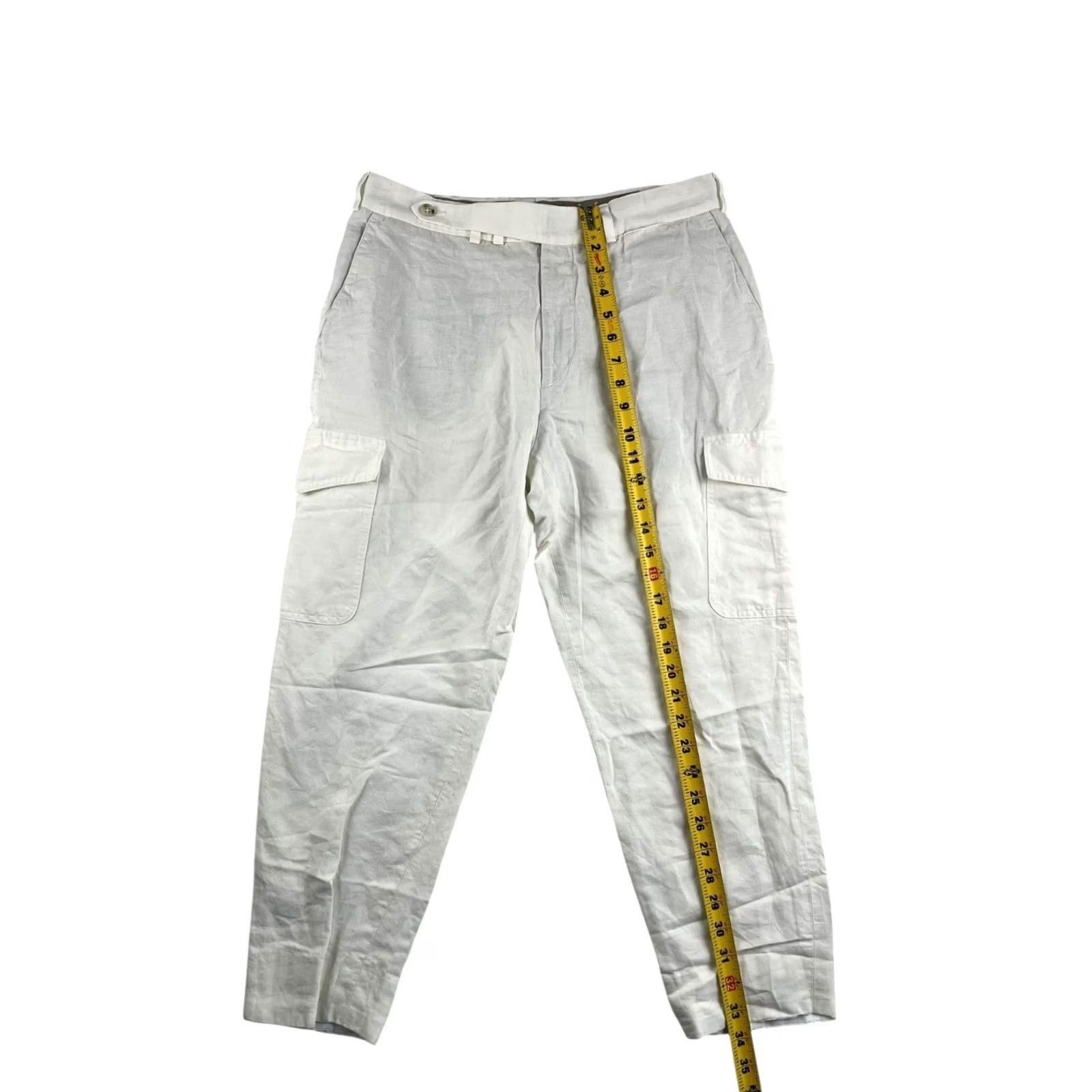 Suitsupply Suit Supply Men’s Blake Cargo Cropped Pants White 32x24 Linen Blend Size US 32 / EU 48 - 6 Thumbnail