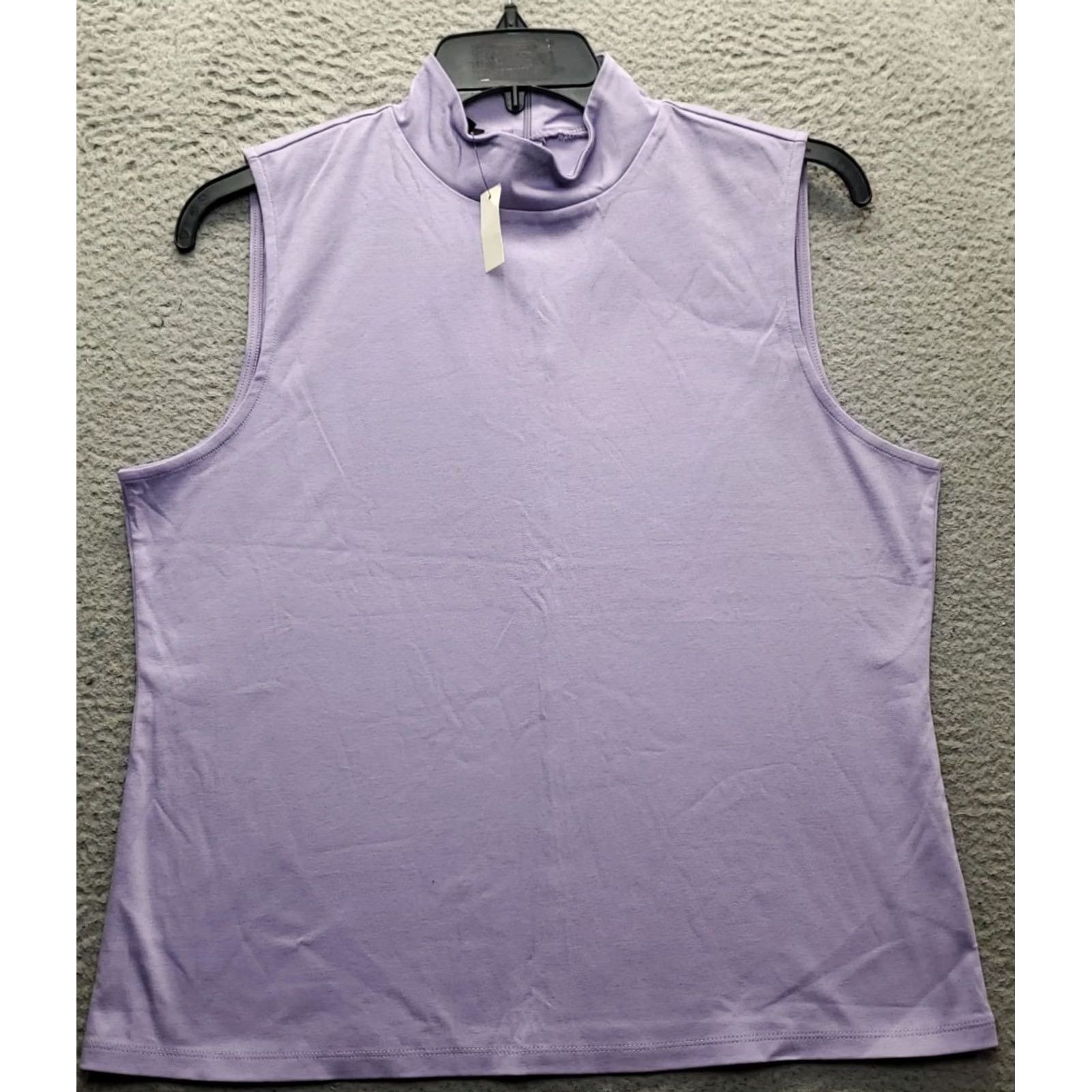 Talbots Talbots Blouse Top Womens Size XL Purple Slim Fit Sleeveless Mock Neck Back Zip Size XL / US 12-14 / IT 48-50 - 2 Thumbnail