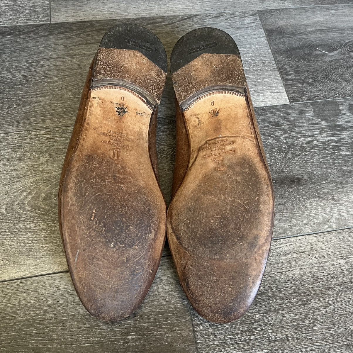 Designer Vintage Salvatore Ferragamo Tassel Leather Loafers Shoes Low Size US 10 / EU 43 - 5 Thumbnail