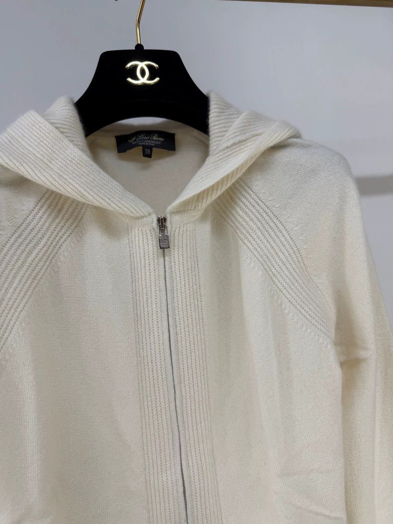 Loro Piana LORO PIANA Cream white cashmere cap sweater Size XS / US 0-2 / IT 36-38 - 3 Thumbnail