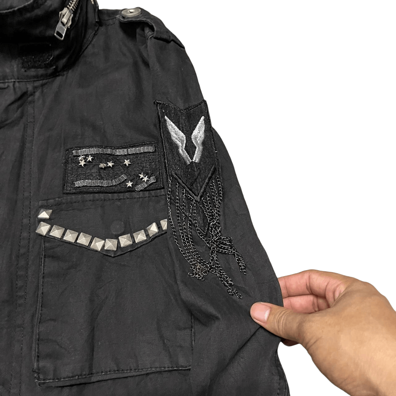 Japanese Brand Glad News Studded Punk Jacket Ifsixwasnine lgb style Size US S / EU 44-46 / 1 - 8 Thumbnail