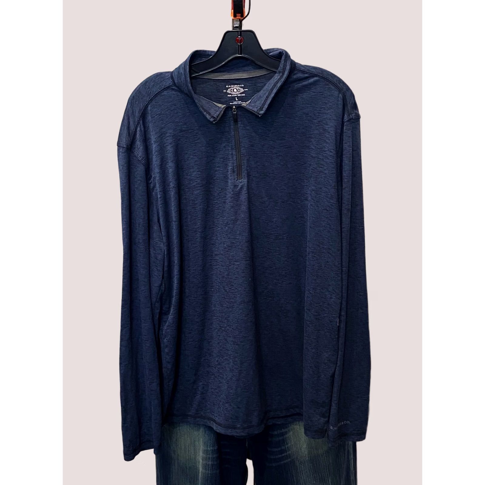 CO GH Bass & Co Bluish Zippered SWEATER Large L Mens Size US L / EU 52-54 / 3 - 1 Thumbnail
